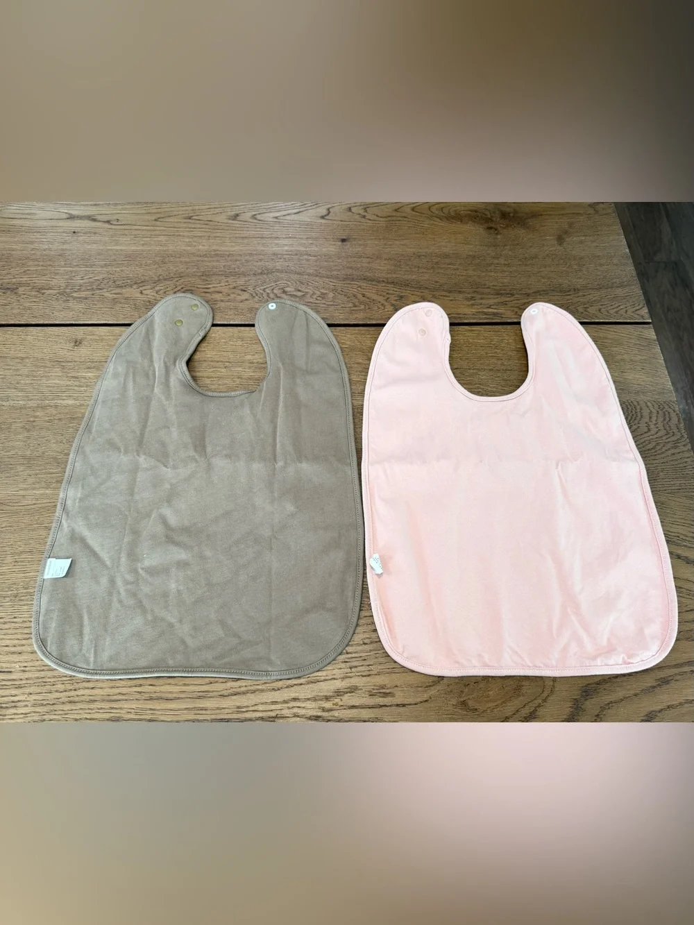 2 Waterproof Large Terry Cloth Toddler Bibs with Cute Embroidery Adjustable Snap